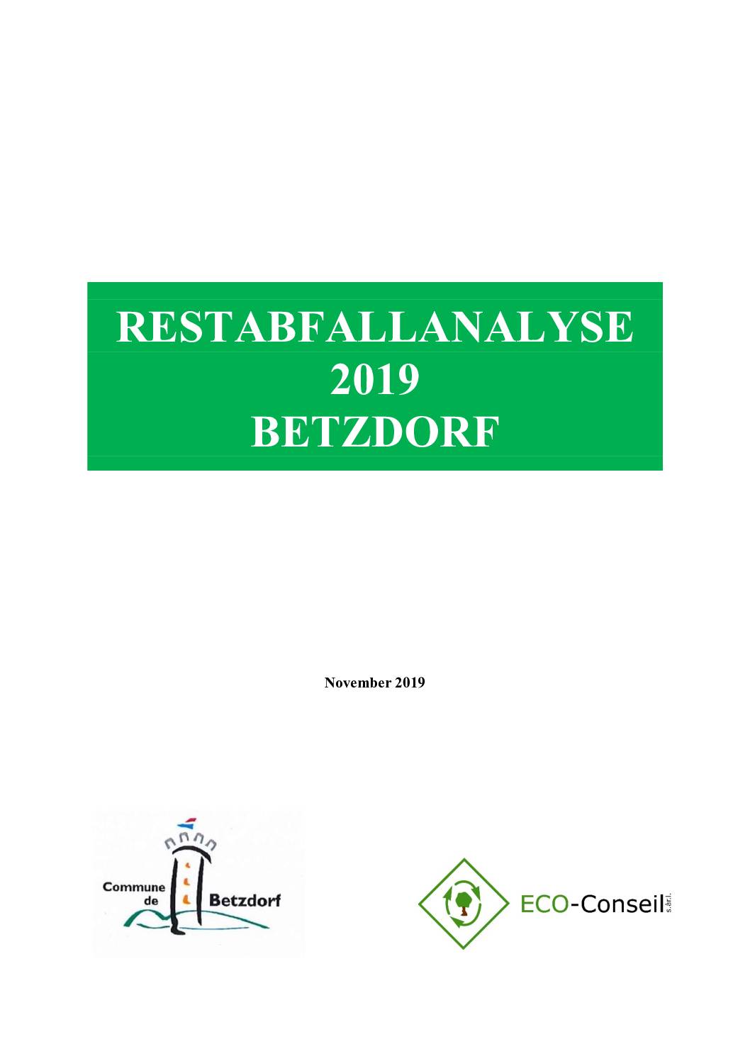 RESTABFALLANALYSE 2019 BETZDORF (ECO-Conseil s.à r.l.)